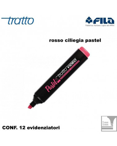 TRATTO VIDEO ROSSO CILIEGIA PASTEL EVIDENZIATORE [12PZ]