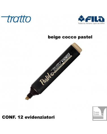 TRATTO VIDEO BEIGE COCCO PASTEL EVIDENZIATORE [12PZ]