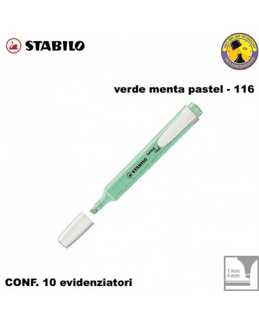 STABILO SWING COOL PASTEL VERDE MENTA EVIDENZIATORE-116 [10PZ]