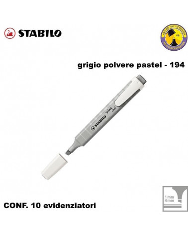 STABILO SWING COOL PASTEL GRIGIO POLVERE EVIDENZIATORE-194 [10PZ]