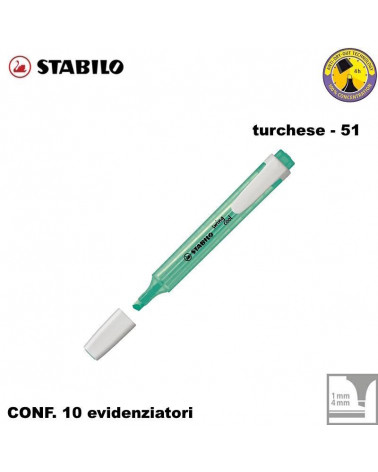 STABILO SWING COOL TURCHESE EVIDENZIATORE-51 [10PZ]