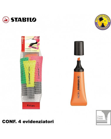 STABILO NEON RETINA 4COL.EVIDENZIATORE 72/4-1