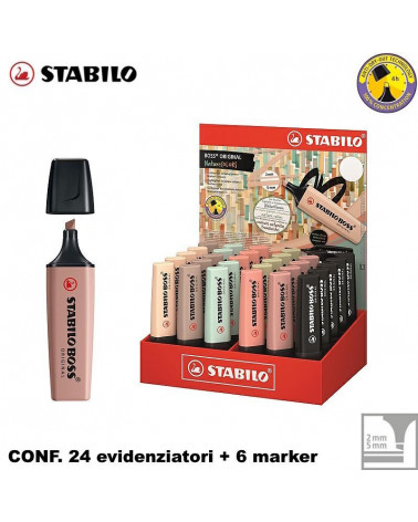 STABILO BOSS NATURE COLORS 30pz.ESPOSITORE EVIDENZIATORE