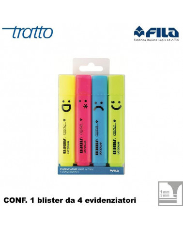 TRATTO VIDEO EMOTION BUSTA 4 COLORI EVIDENZIATORE
