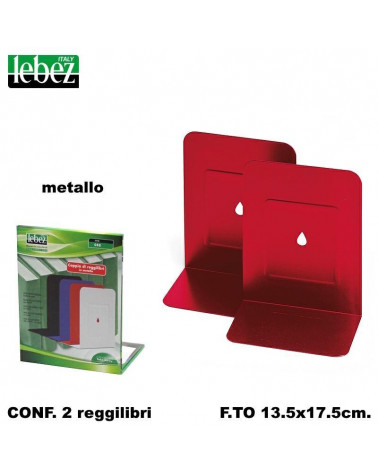 LEBEZ REGGILIBRO METALLO 2PZ. ROSSO