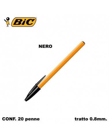 BIC SFERA CRISTAL FINE ORANGE 0,8 NERO [20PZ]