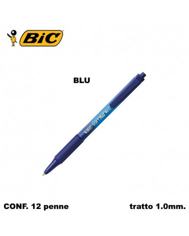 BIC SFERA SOFT FEEL CLIC 12PZ. BLU-SCATTO