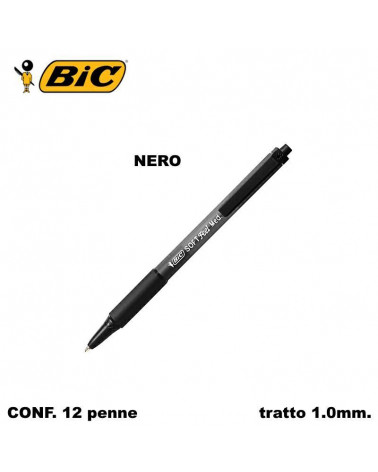 BIC SFERA SOFT FEEL CLIC 12PZ. NERO-SCATTO