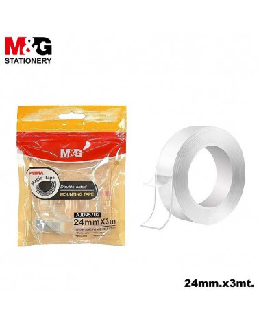 M&G NASTRO BIADESIVO TRASPARENTE NANO 3mt.x24mm.