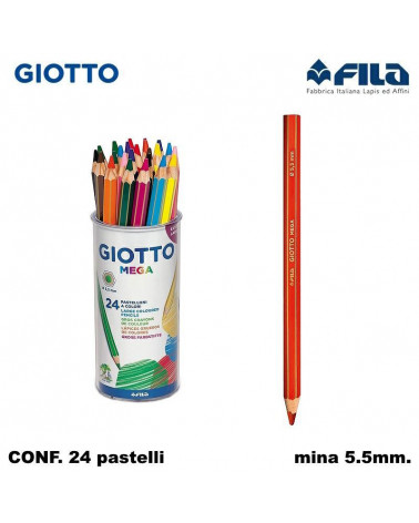 GIOTTO PASTELLO MEGA BARATTOLO 24PZ.