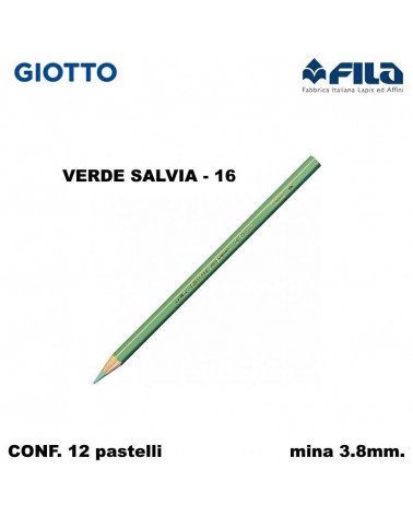 GIOTTO PASTELLO SUPERMINA N.16 VERDE SALVIA 16 [12PZ]