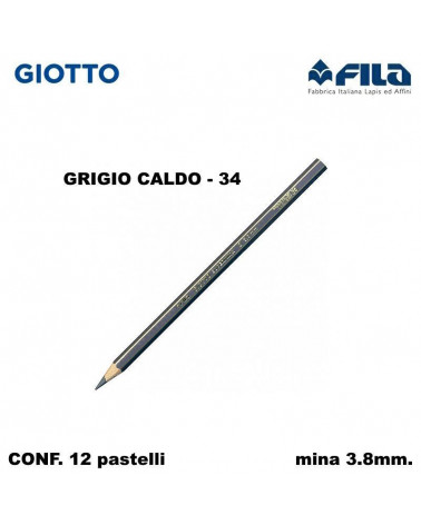 GIOTTO PASTELLO SUPERMINA N.34 GRIGIO CALDO 34 [12PZ]