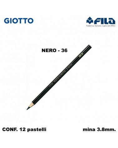 GIOTTO PASTELLO SUPERMINA N.36 NERO 36 [12PZ]