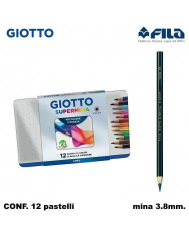 GIOTTO PASTELLO SUPERMINA 12COL. METALLO