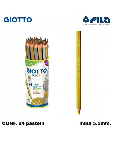 GIOTTO PASTELLO MEGA BARATTOLO 24PZ. ORO/ARGENTO