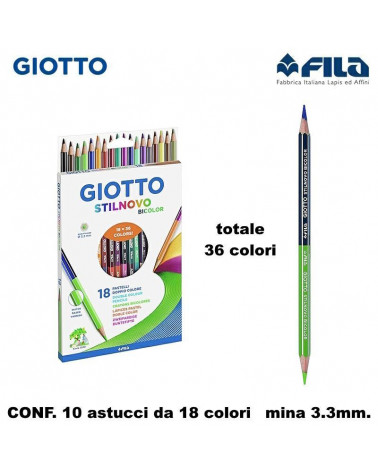 GIOTTO PASTELLO STILNOVO 18COL. BICOLOR [10PZ]