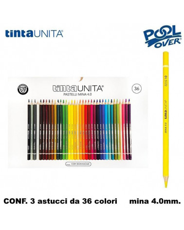 TINTA UNITA PASTELLO 36COL. MINA 4MM. 41460 [3PZ]