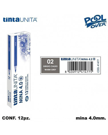 TINTA UNITA PASTELLO MINA 4MM. GRIGIO CALDO 02 41477 [12PZ]