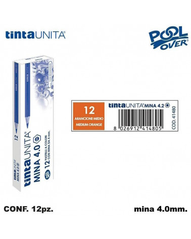 TINTA UNITA PASTELLO MINA 4MM. ARANCIONE MEDIO 12 41480 [12PZ]