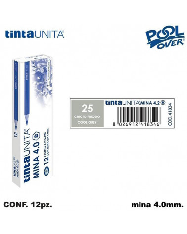 TINTA UNITA PASTELLO MINA 4MM. GRIGIO FREDDO 25 41834 [12PZ]