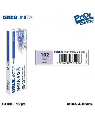TINTA UNITA PASTELLO MINA 4MM. LILLA 102 [12PZ] 56148