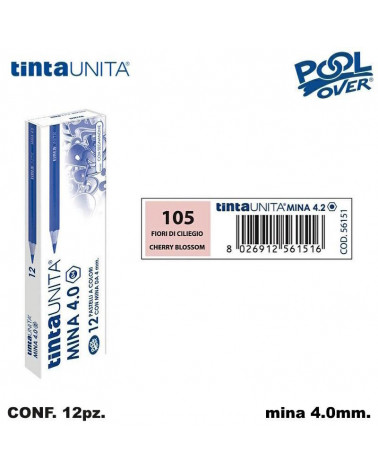 TINTA UNITA PASTELLO MINA 4MM. FIORE DI CILIEGIO 105 [12PZ] 56151