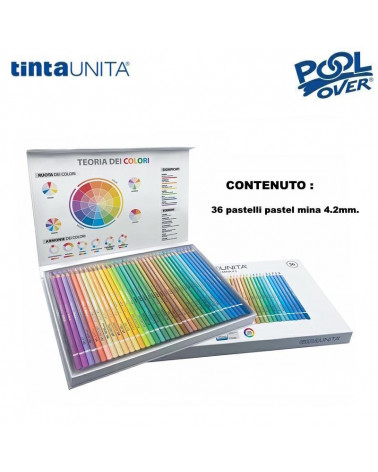 TINTA UNITA SCATOLA MAGNETICA 36 PASTELLI COLORI PASTEL 50569