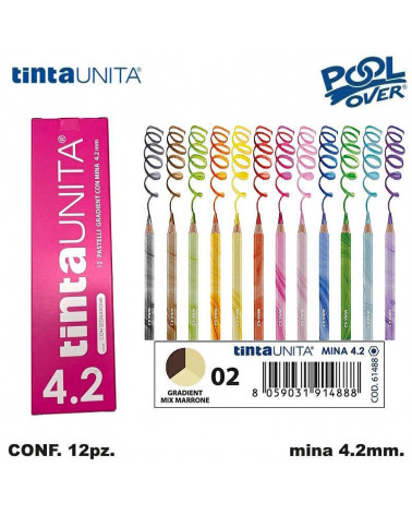 TINTA UNITA PASTELLO MINA 4.2MM. GRADIENT MARRONE 02 [12PZ] 61488