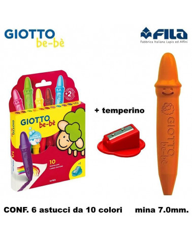 GIOTTO PASTELLO CERA BEBE' 10COL[6PZ]