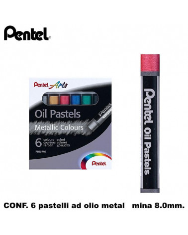 PENTEL PASTELLO OLIO METAL 6COL.PENTEL