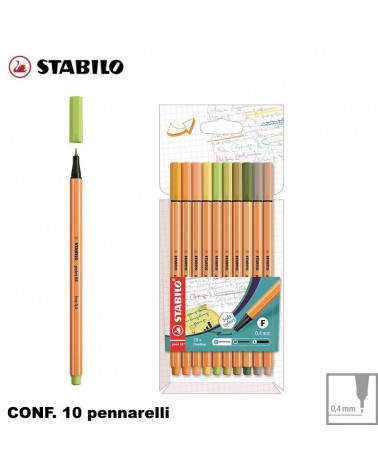 STABILO POINT 88 10COL. PENNARELLO-BLISTER 8810-22