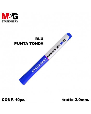 M&G MARCATORE PER LAVAGNA 501 BLU P-TONDA [10PZ]