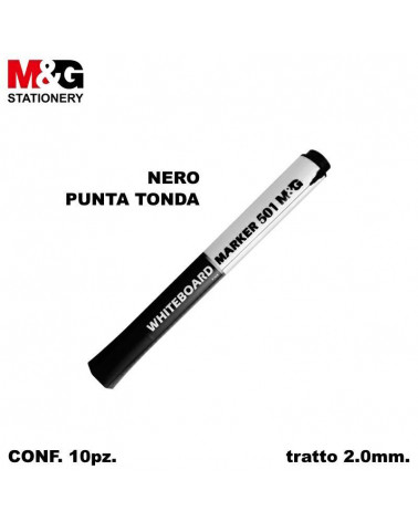 M&G MARCATORE PER LAVAGNA 501 NERO P-TONDA [10PZ]