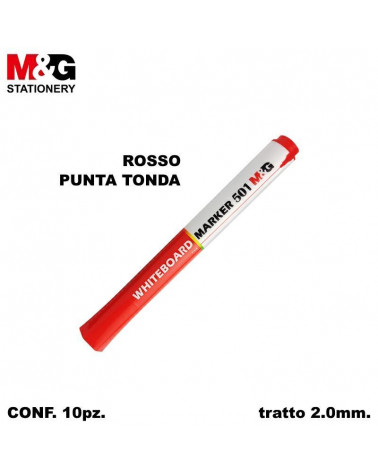 M&G MARCATORE PER LAVAGNA 501 ROSSO P-TONDA [10PZ]