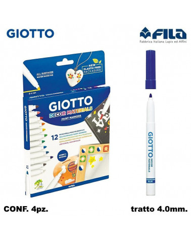 GIOTTO DECOR MATERIALS 12COL. PENNARELLO [4PZ]