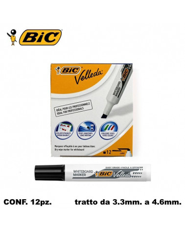 BIC MARCATORE VELLEDA 1791 12PZ. NERO-P.SCALPELLO