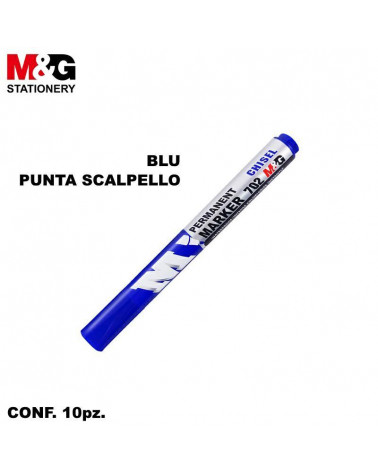 M&G MARCATORE PERMANENT MARKER 702 BLU P-SCALPELLO [10PZ]