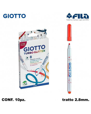 GIOTTO TURBO GLITTER 8COL. PENNARELLO [10PZ]