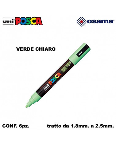 OSAMA MARCATORE UNI POSCA PC5 6PZ. VERDECHIARO-P.MEDIA