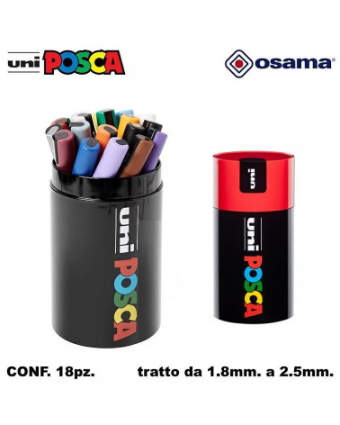 OSAMA MARCATORE UNI POSCA GIFT BOX ROSSO [18PZ]
