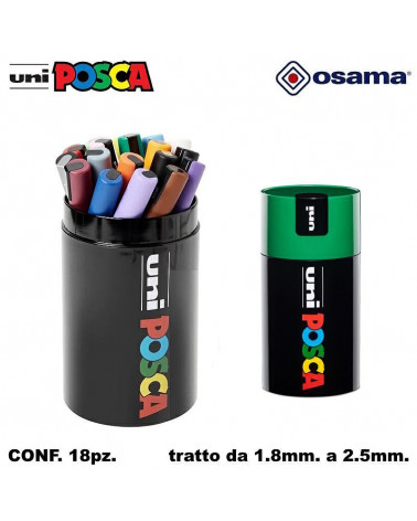 OSAMA MARCATORE UNI POSCA GIFT BOX VERDE [18PZ]