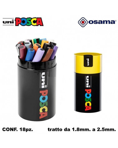 OSAMA MARCATORE UNI POSCA GIFT BOX GIALLO [18PZ]