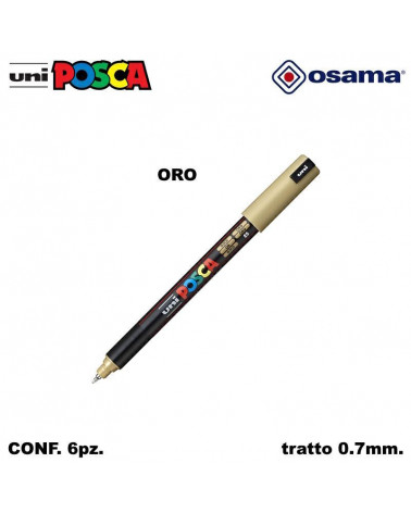OSAMA MARCATORE UNI POSCA PC1 6PZ. ORO-EXTRA FINE