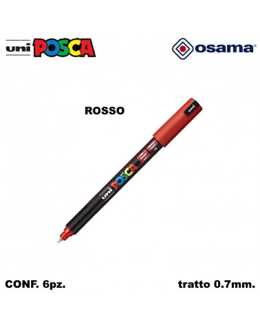 OSAMA MARCATORE UNI POSCA PC1 6PZ. ROSSO-EXTRA FINE