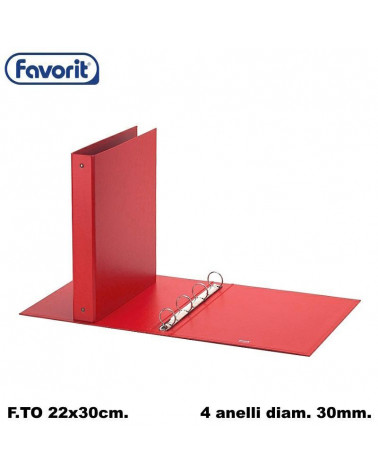 FAVORIT RACCOGLITORE 22X30 030 ROSSO-4 ANELLI