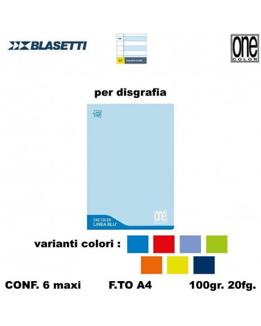 BLASETTI MAXI ONE COLOR DIDATTICO DISGRAFIA LINEA BLU C [6PZ]