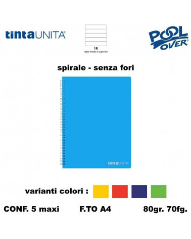 TINTA UNITA MAXI SPIRALE NO FORI 70FG. 1R 93322 [5PZ]