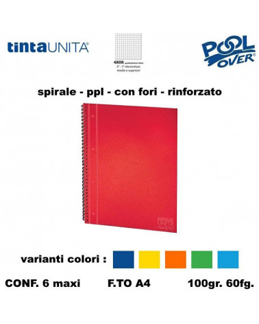 TINTA UNITA MAXI SPIRALE FORI PPL RINFORZ .60fg.100gr.4M 61743 [6PZ]