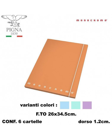 MONOCROMO CARTELLA CON ELASTICO A4 D.1,2 PASTEL [6PZ]