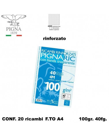 PIGNA RICAMBIO A4 RINFORZATO 4MM [20PZ]